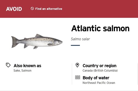 Red rating confirms shoppers should avoid B.C. net-pen farmed salmon -  SeaChoice