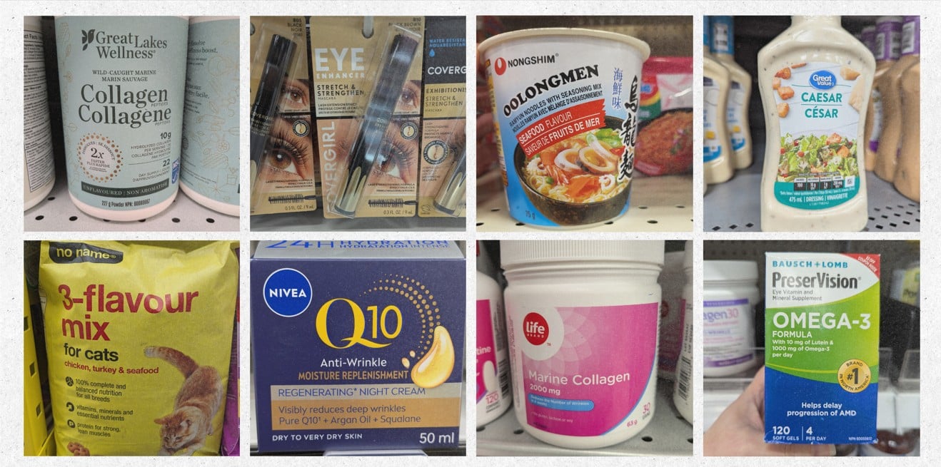 Seafood ingredients in beauty, health and pet food products